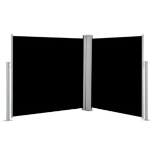 Sisäänvedettävä sivumarkiisi 120x600 cm musta - Musta