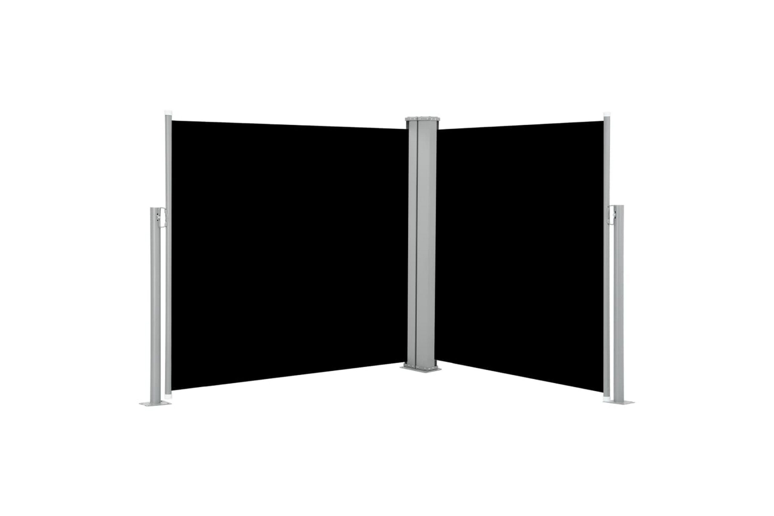 Sisäänvedettävä sivumarkiisi 120x600 cm musta - Musta