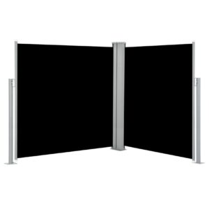 Sisäänvedettävä sivumarkiisi 140x600 cm musta - Musta