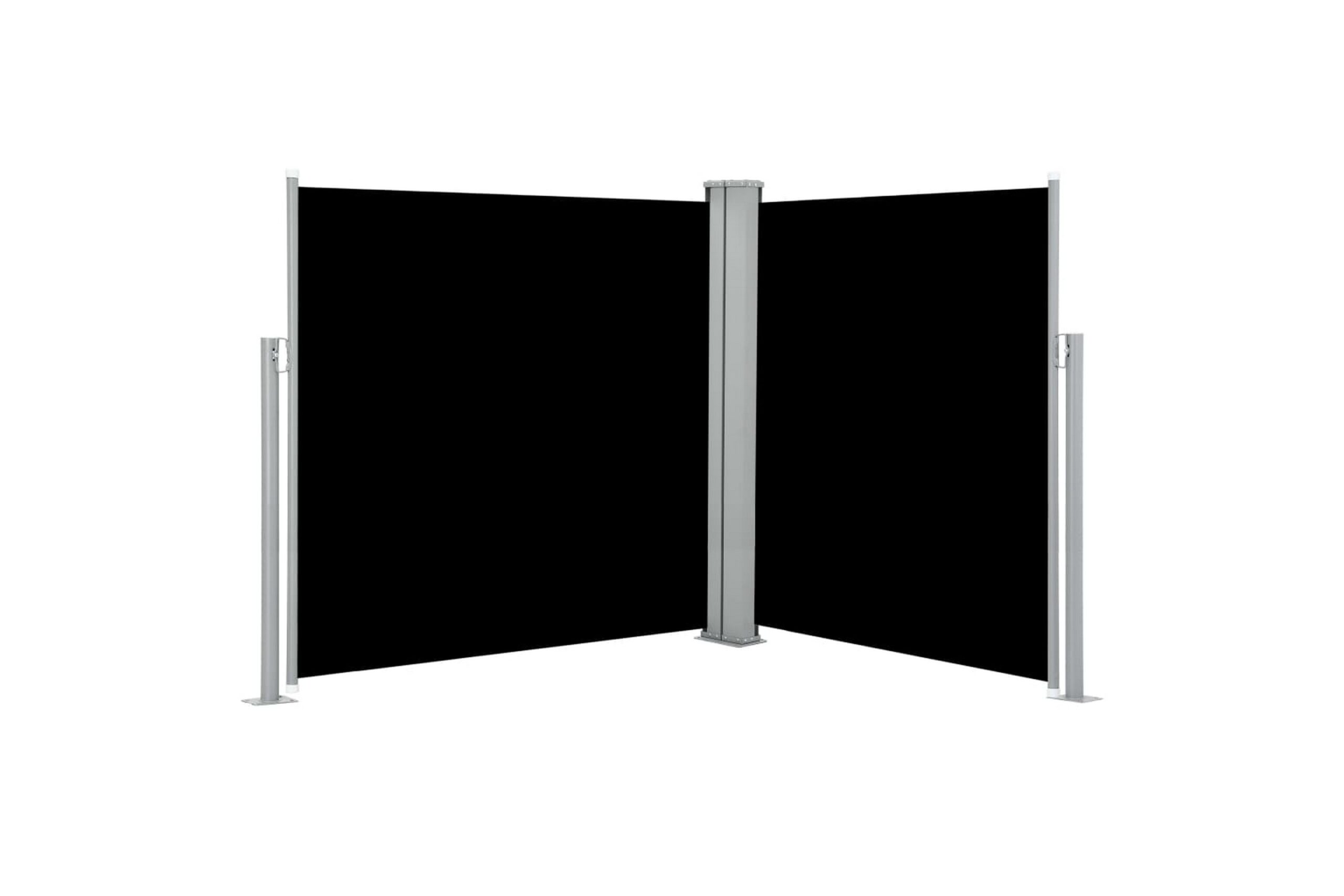 Sisäänvedettävä sivumarkiisi 140x600 cm musta - Musta