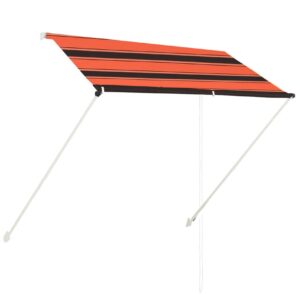 Sisäänkelattava markiisi 200x150 cm oranssi ja ruskea - Monivärinen