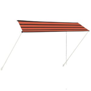 Sisäänkelattava markiisi 350x150 cm oranssi ja ruskea - Monivärinen