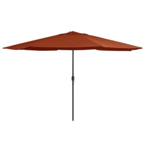 Aurinkovarjo metallirunko 400 cm terrakotta - Punainen