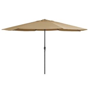 Aurinkovarjo metallirunko 400 cm harmaanruskea - Ruskea