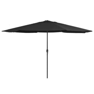 Aurinkovarjo metallirunko 400 cm musta - Musta