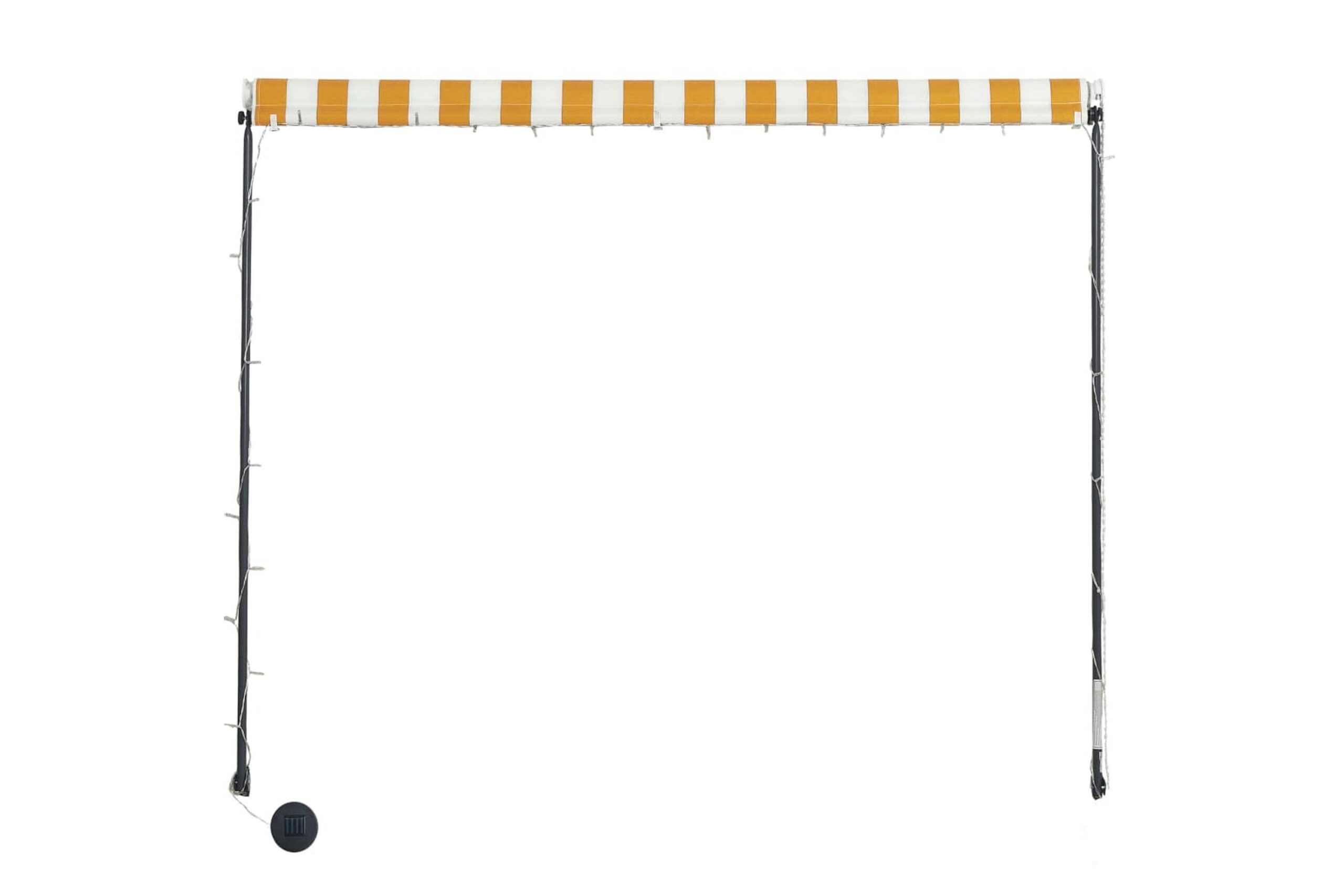 Sisäänkelattava markiisi LEDillä 300x150 cm - Keltainen
