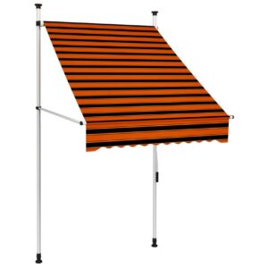 Sisäänkelattava markiisi 100 cm oranssi ja ruskea - Monivärinen