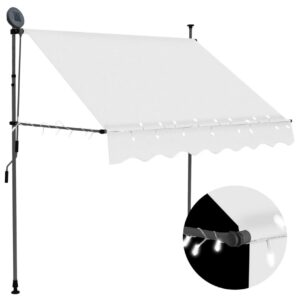 Sisäänkelattava markiisi LEDillä 100 cm kerma - Kerma