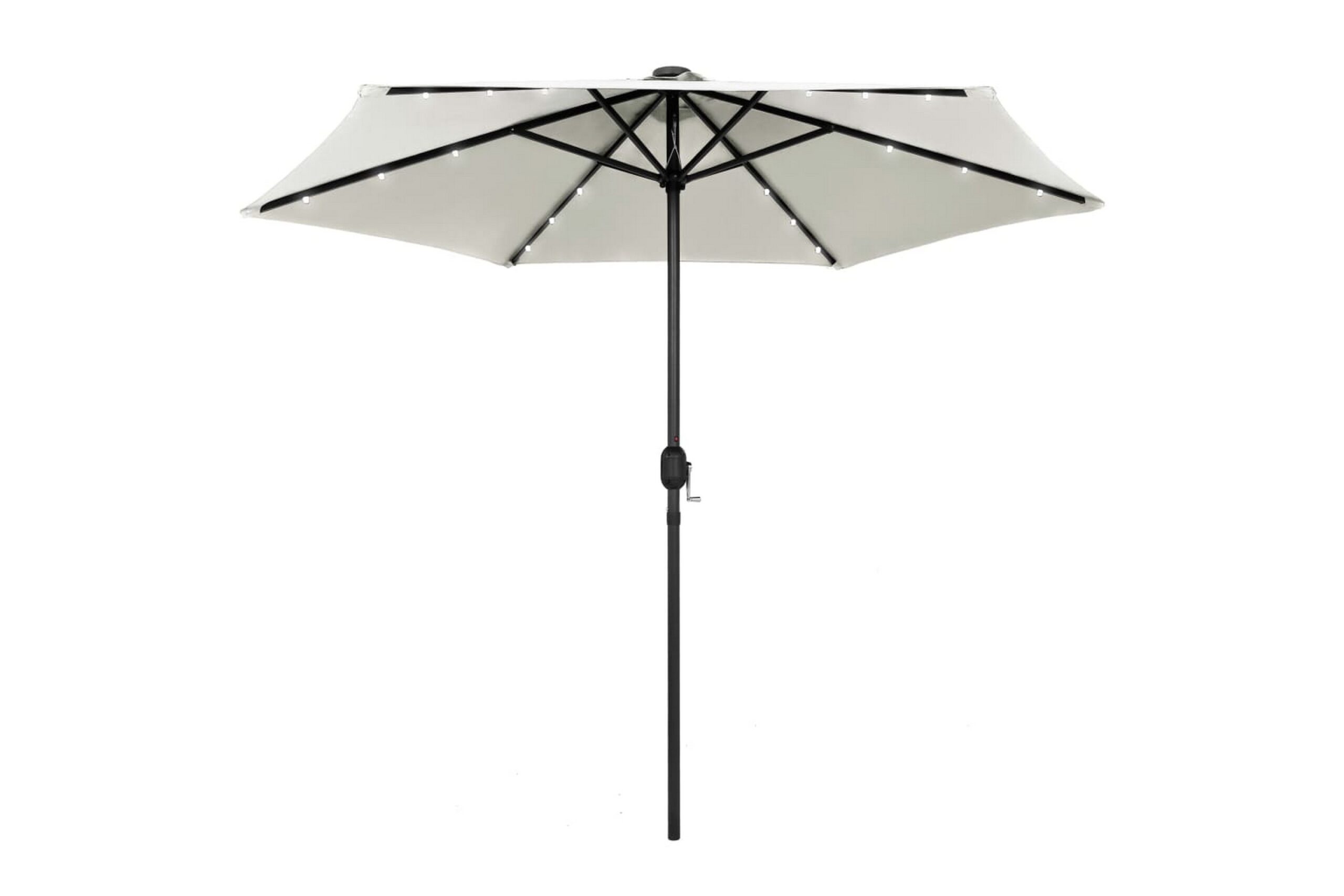 Ulkoaurinkovarjo LED-valot alumiinitanko 270 cm - Valkoinen