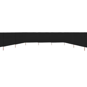 Tuulensuojakangas 9 paneelilla 1200x160 cm musta - Musta
