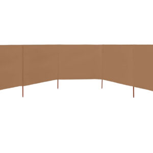 Tuulensuojakangas 5 paneelilla 600x120 cm ruskeanharmaa - Ruskea