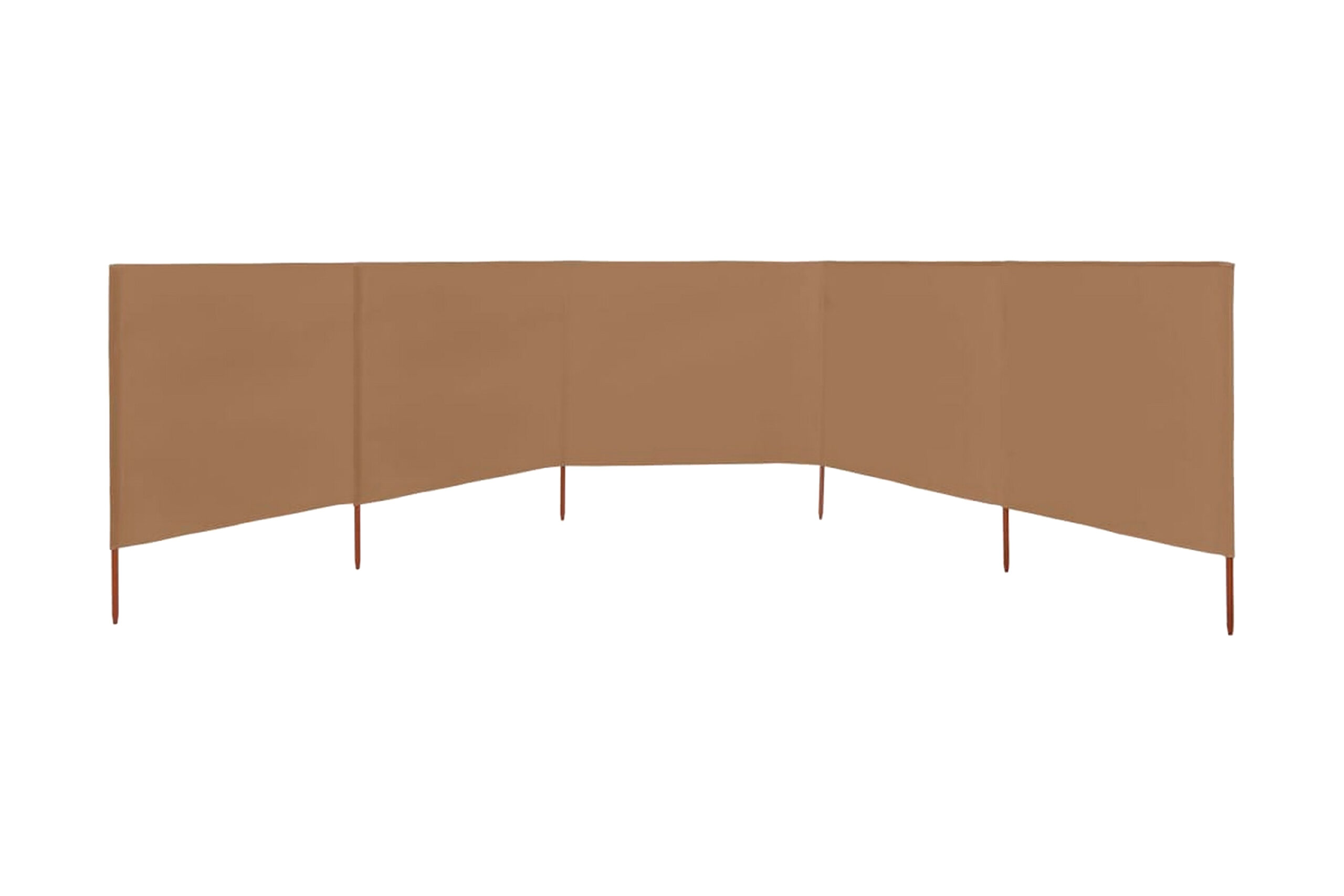 Tuulensuojakangas 5 paneelilla 600x120 cm ruskeanharmaa - Ruskea