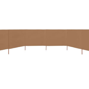 Tuulensuojakangas 6 paneelilla 800x160 cm ruskeanharmaa - Ruskea