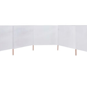 Tuulensuojakangas 5 paneelilla 600x120 cm hiekanvalkoinen - Valkoinen