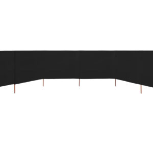 Tuulensuojakangas 6 paneelilla 800 x 80 cm musta - Musta