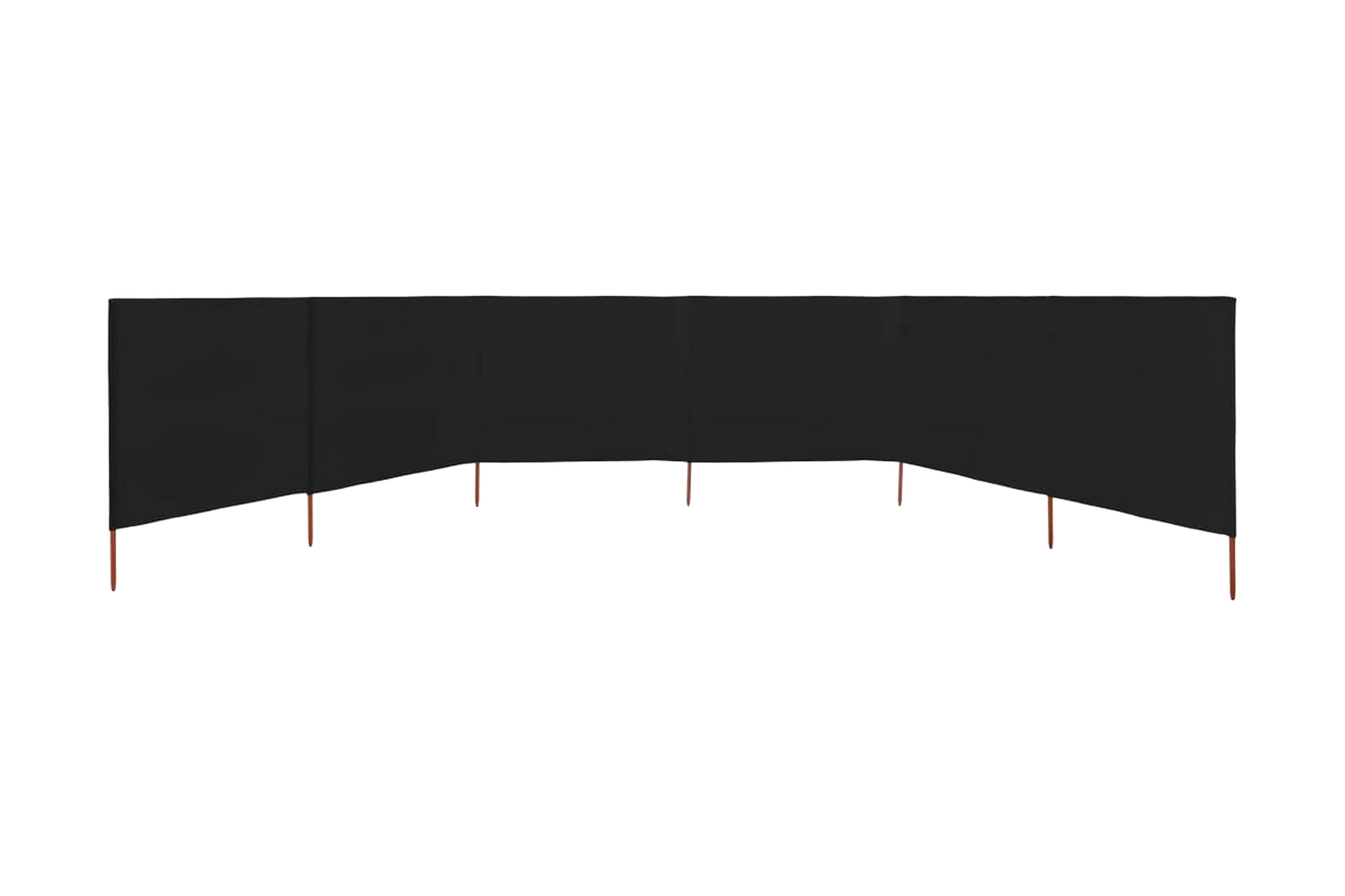 Tuulensuojakangas 6 paneelilla 800 x 80 cm musta - Musta