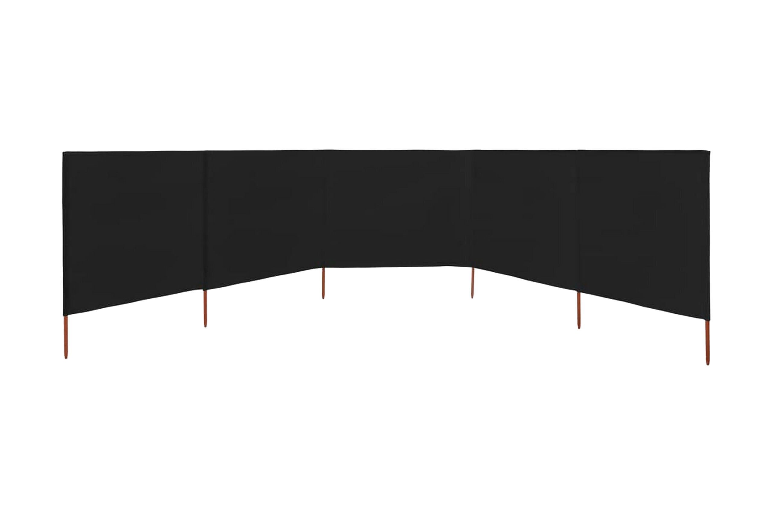 Tuulensuojakangas 5 paneelilla 600x80 cm musta - Musta