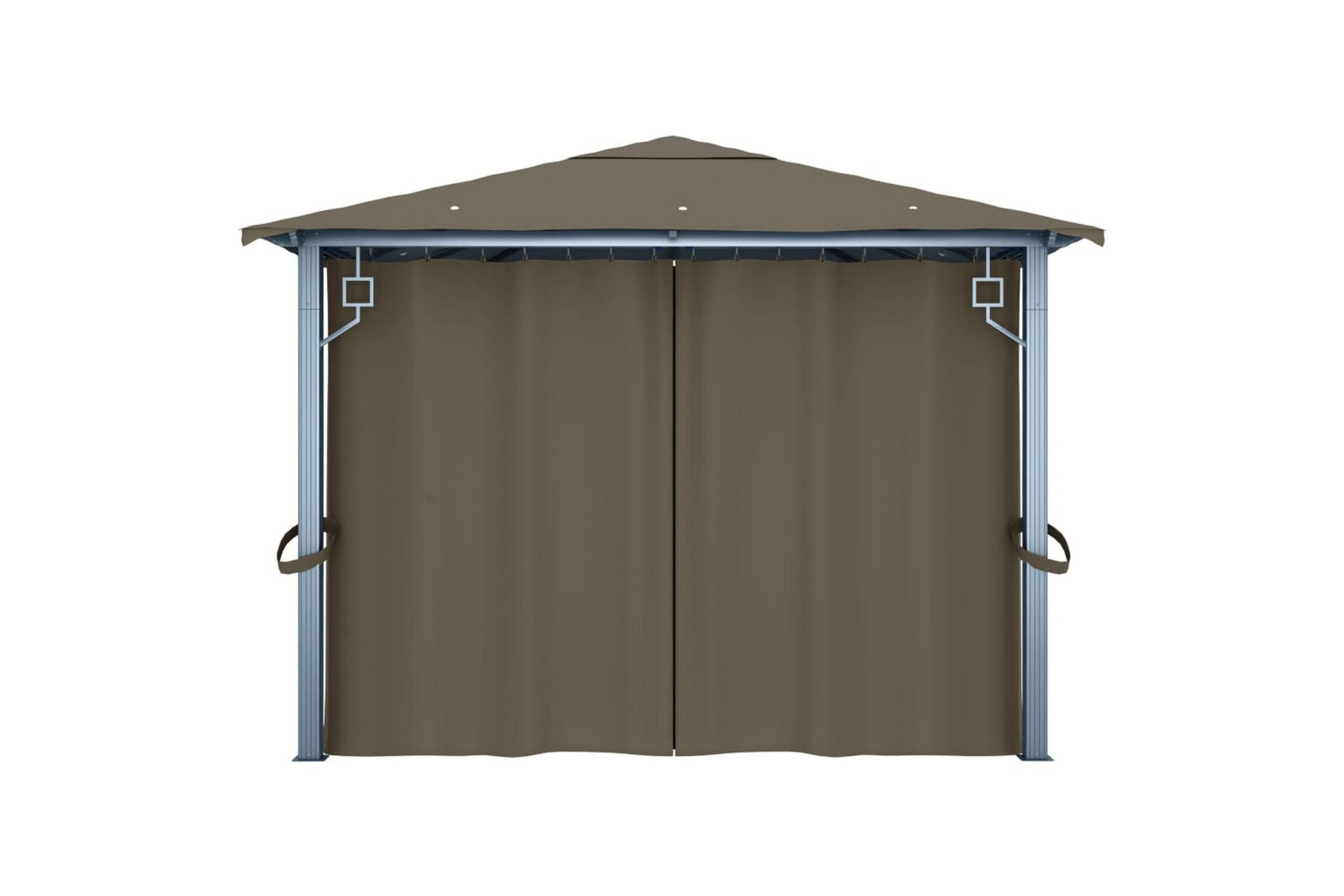 Huvimaja verhoilla 400x300 cm harmaanruskea alumiini - Taupe