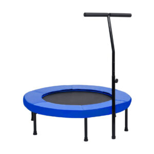 Fitness trampoliini kahvalla ja turvatyynyllä 102 cm - Sininen