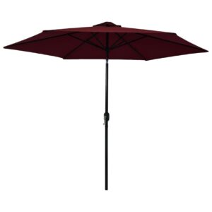 Aurinkovarjo metallitangolla 300 cm - Viininpunainen