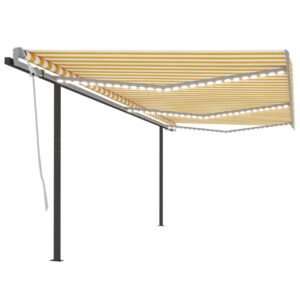 Sisäänkelattava markiisi LED/tuulisensori 6x3 m -