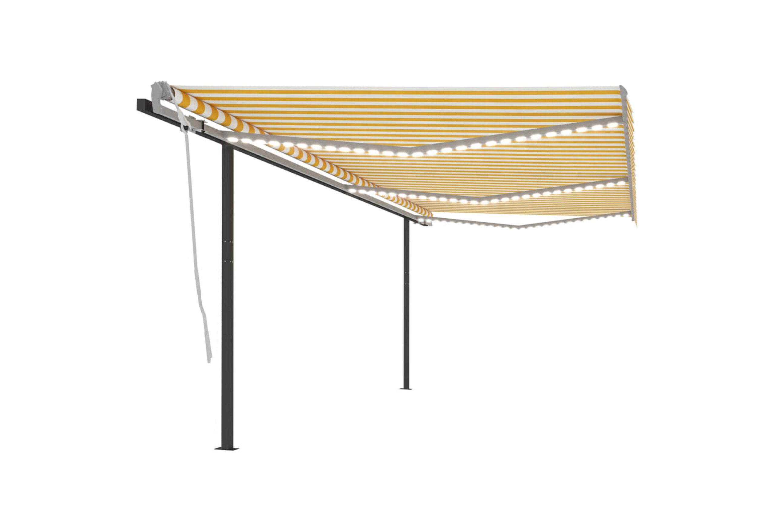 Sisäänkelattava markiisi LED/tuulisensori 6x3 m -
