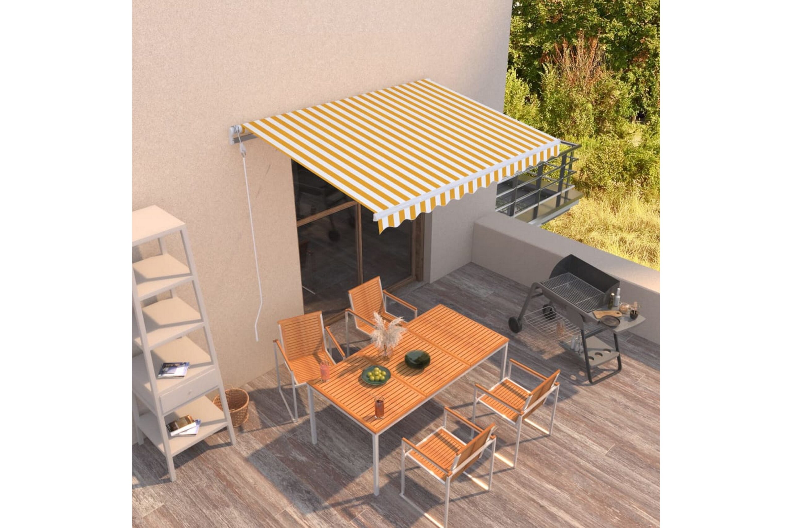 Automaattisesti sisäänkelattava markiisi 350x250cm kelta -