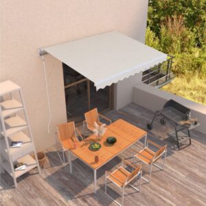 Automaattisesti sisäänkelattava markiisi 300x250 cm kerma -