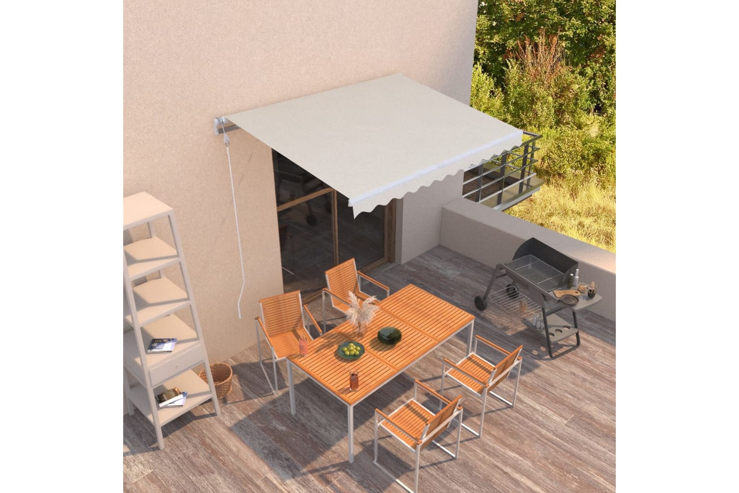 Automaattisesti sisäänkelattava markiisi 300x250 cm kerma -