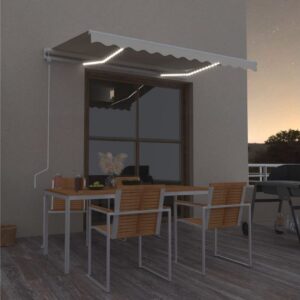 Sisäänkelattava markiisi LED/tuulisensori 300x250cm kerma -