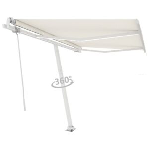 Sisäänkelattava markiisi LED/tuulisensori 300x250cm kerma - Kerma