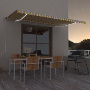 Sisäänkelattava markiisi LED/tuulisensori 500x300cm -