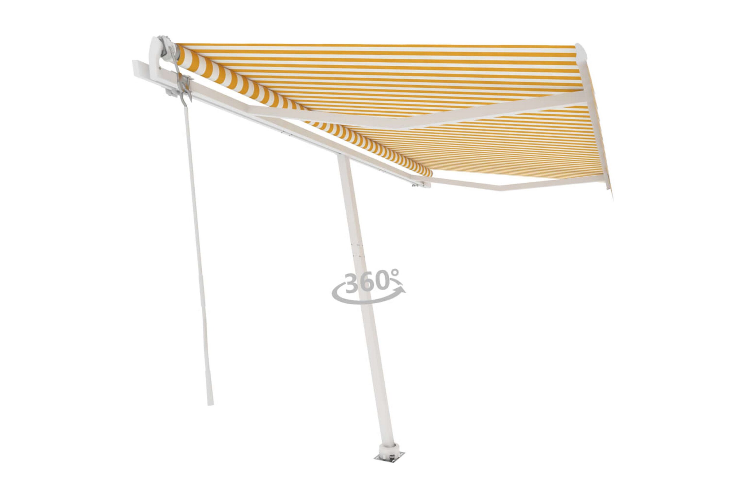 Vapaasti seisova sisäänkelattava markiisi 400x350 cm - Keltainen