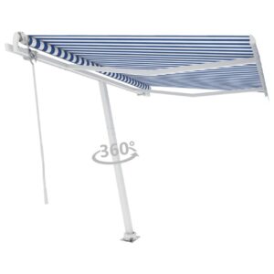 Vapaasti seisova sisäänkelattava markiisi 350x250 cm - Sininen