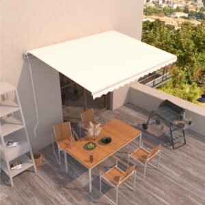 Automaattisesti sisäänkelattava markiisi 450x300 cm kerma -