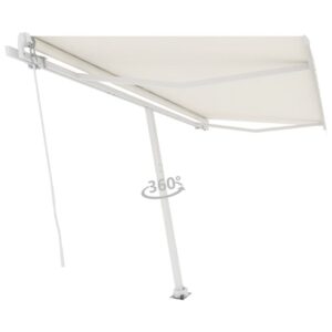 Vapaasti seisova sisäänkelattava markiisi 400x300 cm kerma -