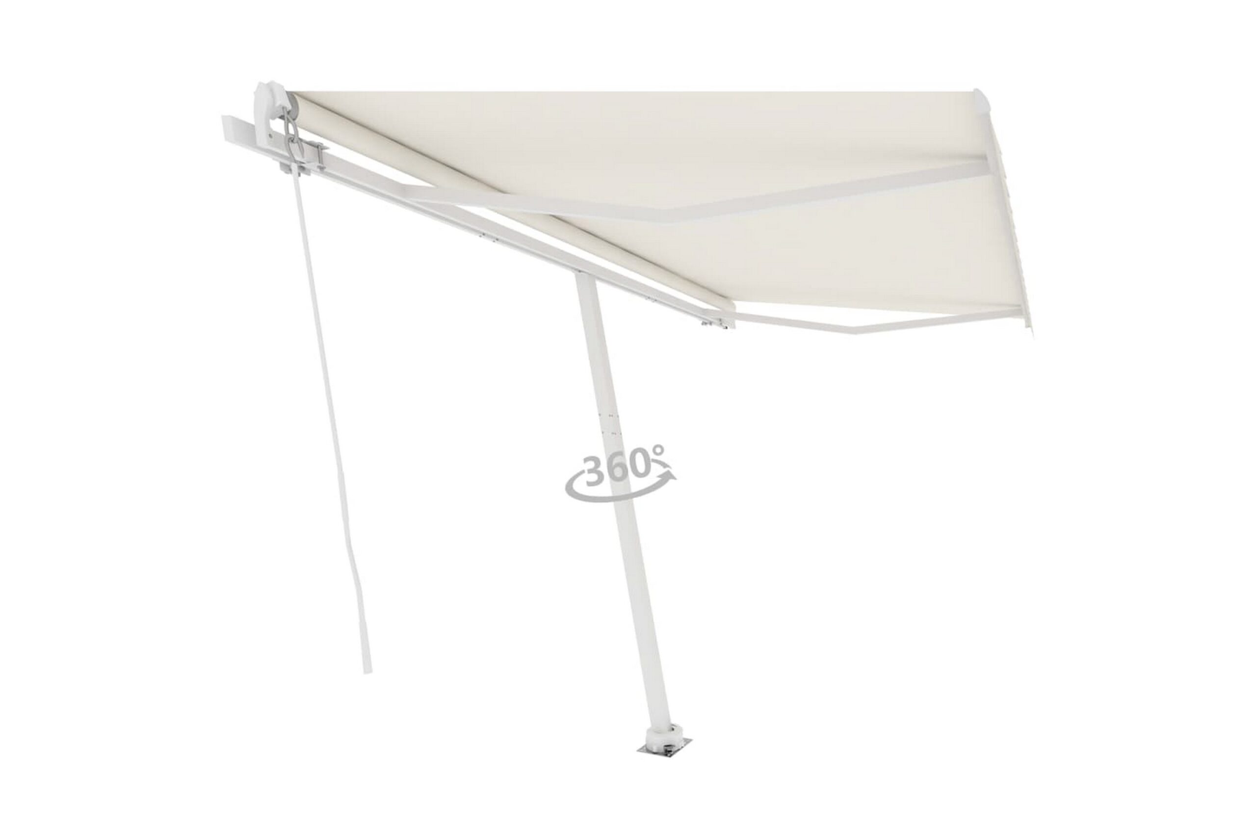 Vapaasti seisova sisäänkelattava markiisi 400x300 cm kerma -