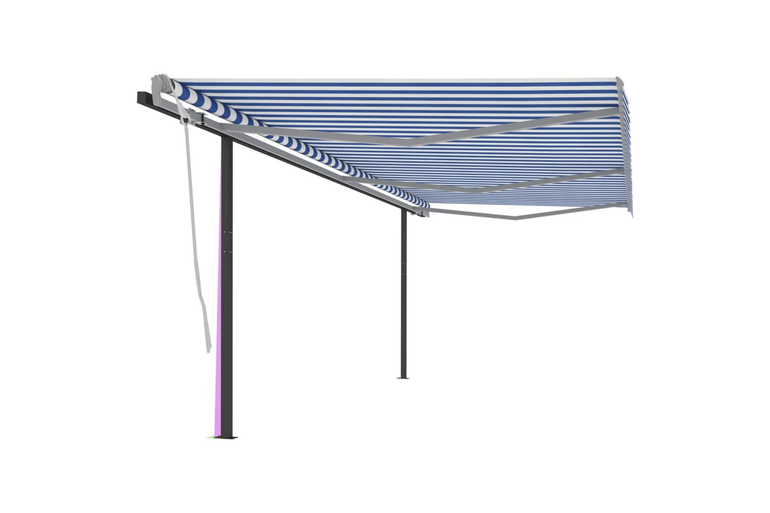 Manuaalisesti kelattava markiisi tolpilla 6x3 m -