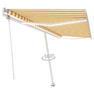 Sisäänkelattava markiisi LED/tuulisensori 500x300cm - Keltainen