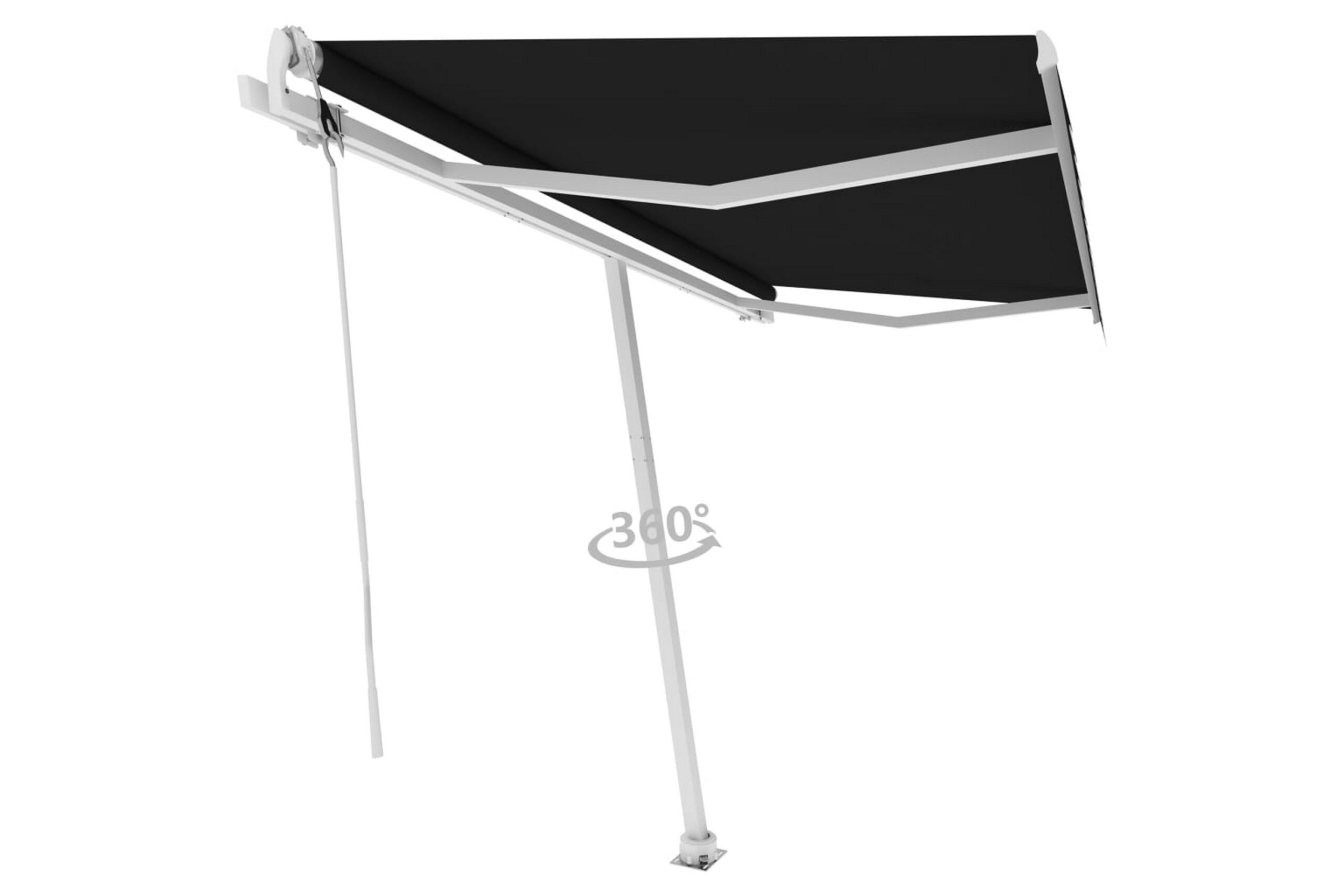 Vapaasti seisova sisäänkelattava markiisi 450x350cm - Antrasiitti