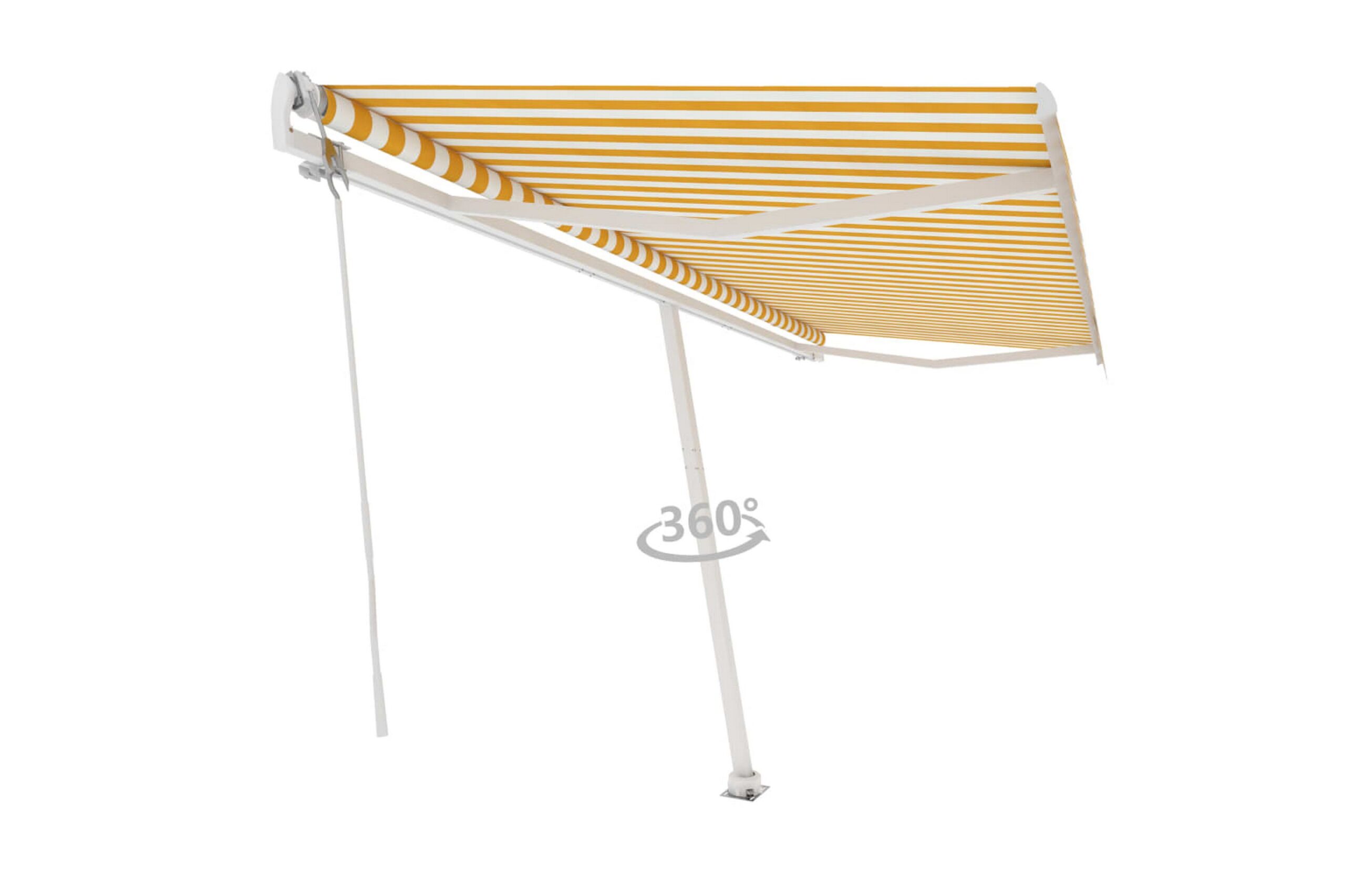 Vapaasti seisova sisäänkelattava markiisi 500x300 cm - Keltainen