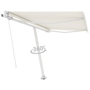 Vapaasti seisova sisäänkelattava markiisi 350x250 cm kerma - Kerma