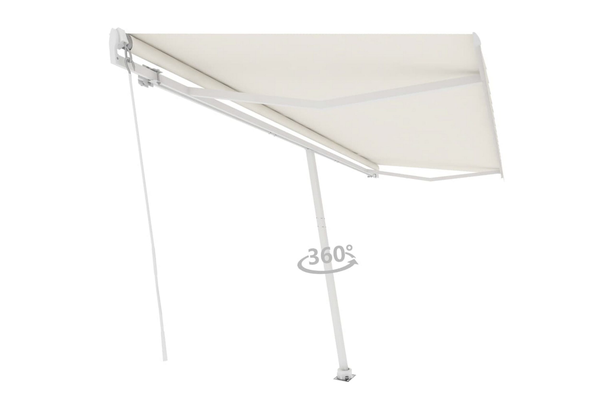 Vapaasti seisova sisäänkelattava markiisi 500x300 cm kerma -
