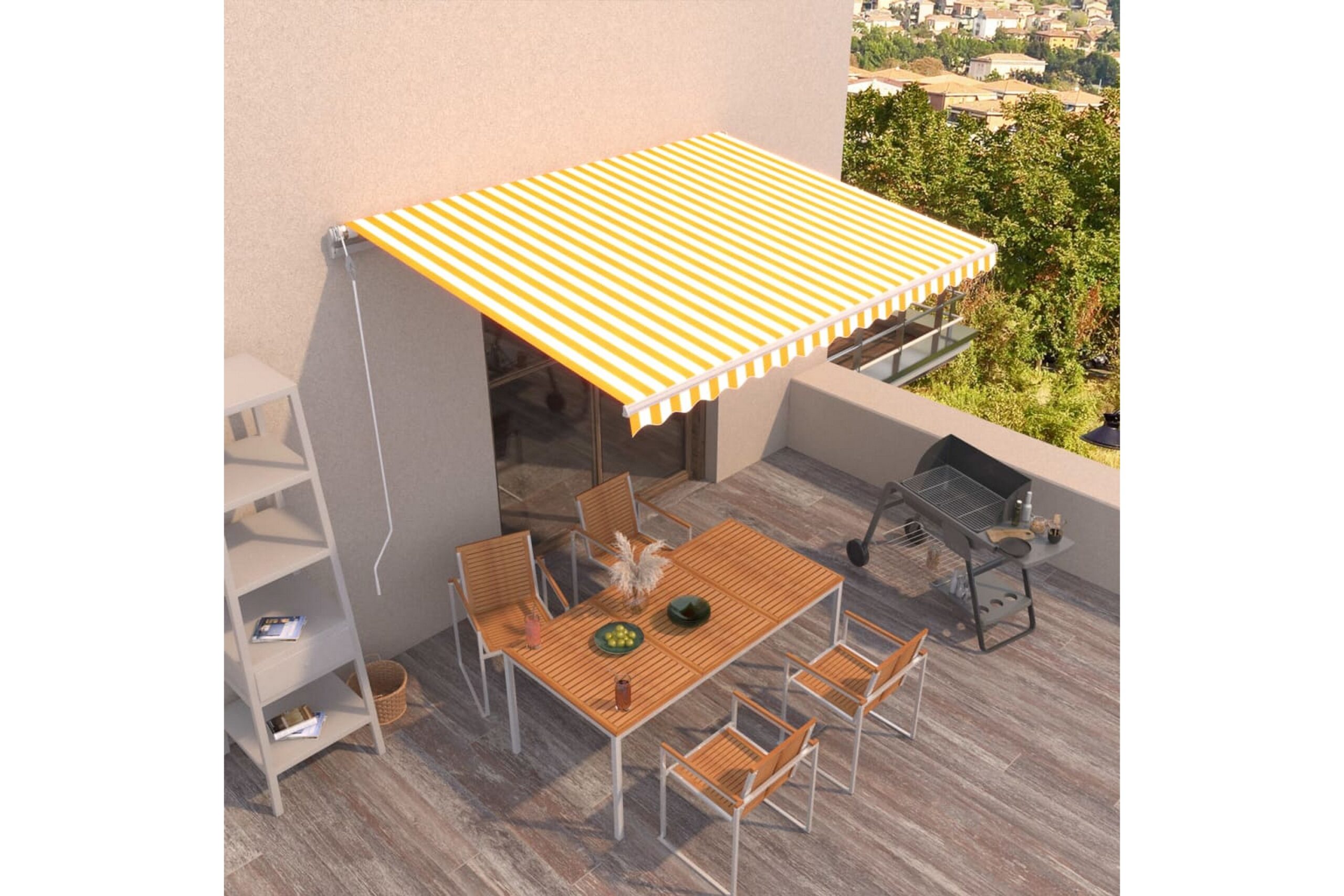 Automaattisesti sisäänkelattava markiisi 450x350 cm -