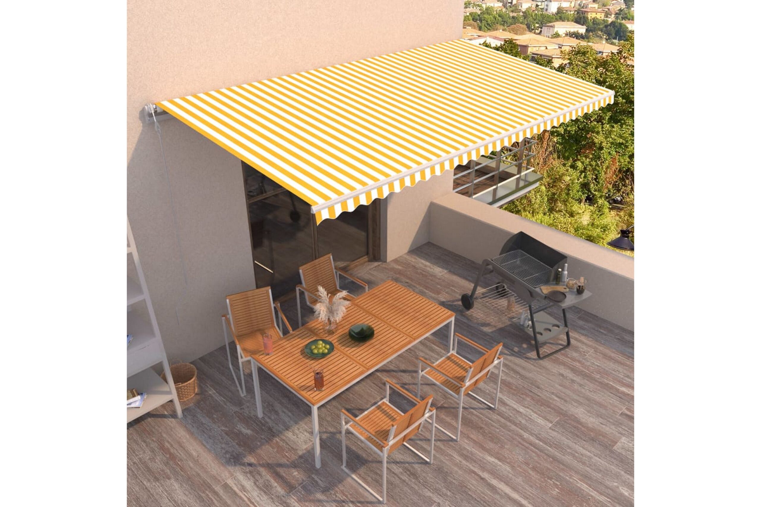 Automaattisesti sisäänkelattava markiisi 600x350 cm -