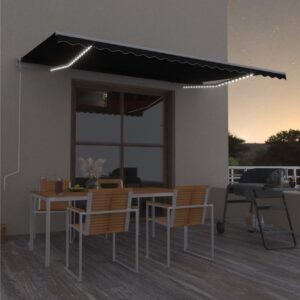 Sisäänkelattava markiisi LED/tuulisensori 500x300cm -