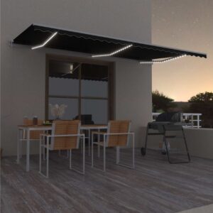 Sisäänkelattava markiisi LED/tuulisensori 600x350cm -