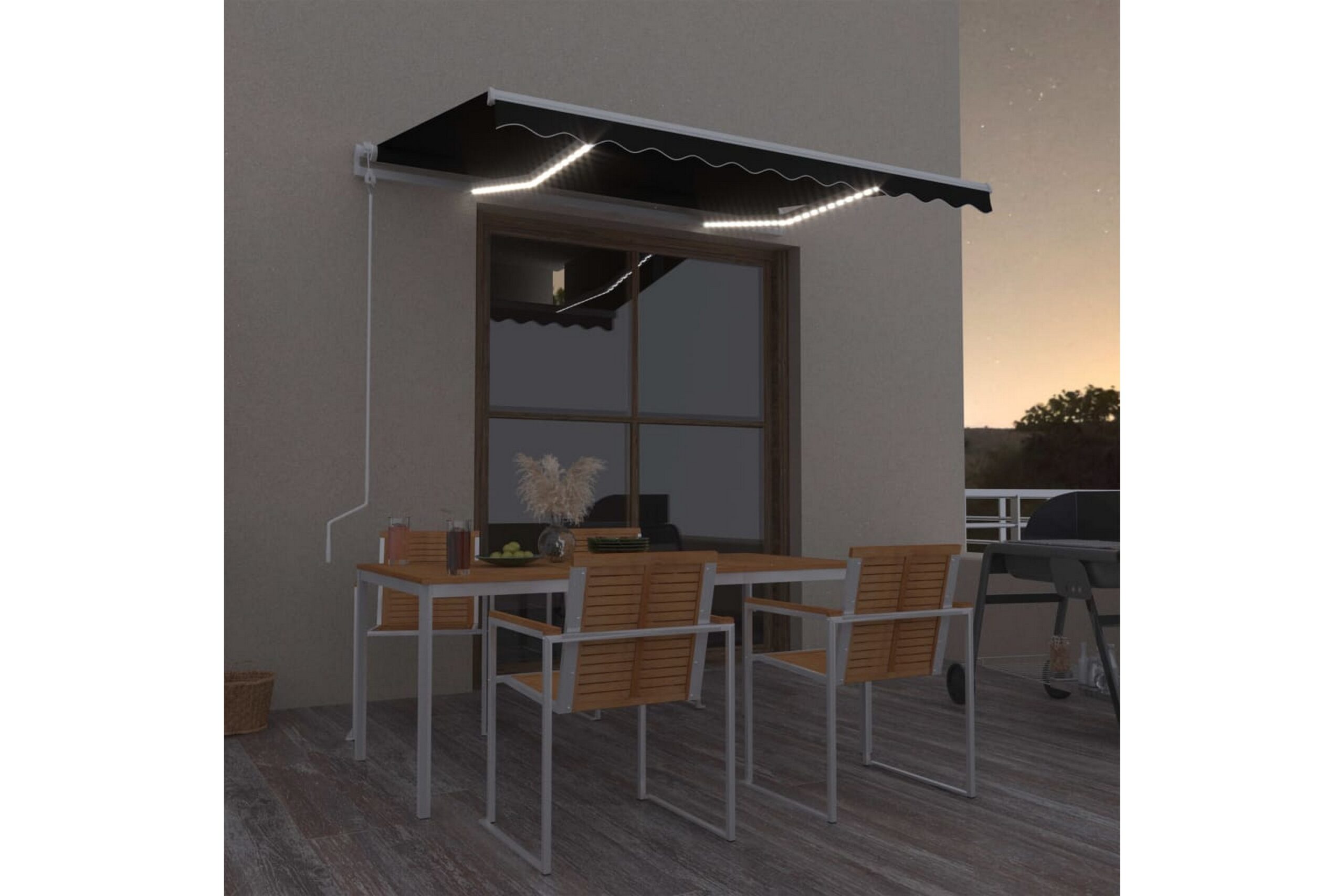 Sisäänkelattava markiisi LED/tuulisensori 300x250cm -