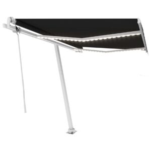 Sisäänkelattava markiisi LED/tuulisensori 300x250cm - Antrasiitti