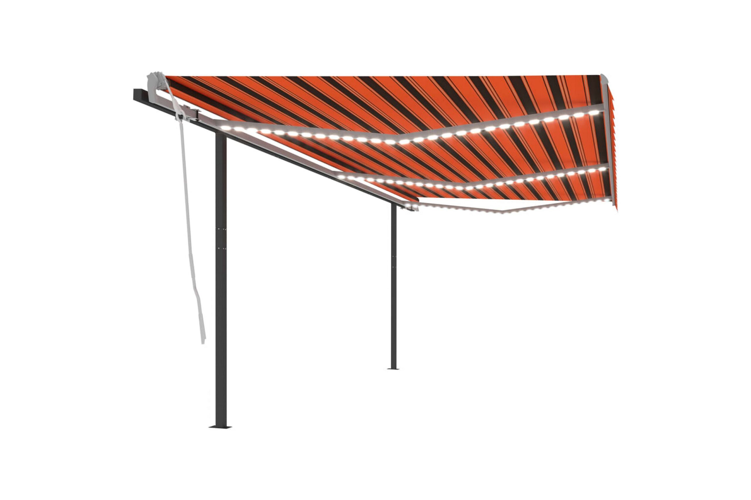 Sisäänkelattava markiisi LEDillä 6x3 m oranssiruskea -